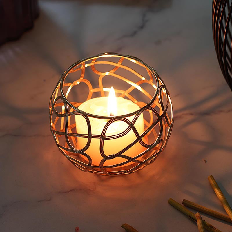 Geometric Iron Candlestick Wall Hanging | Handmade Décor