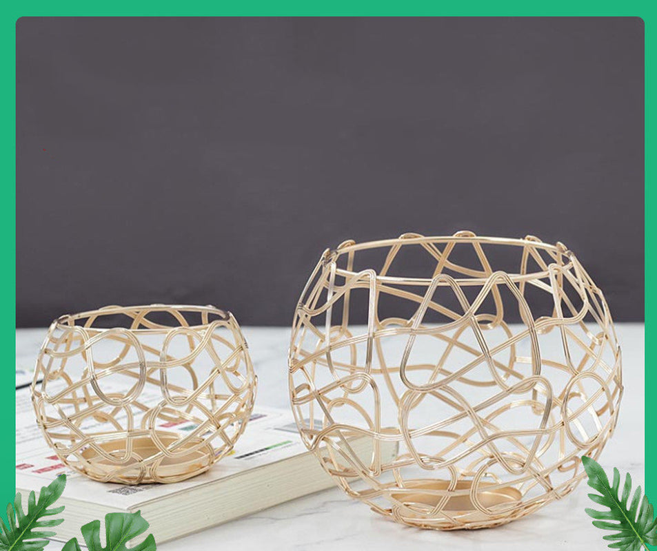 Geometric Iron Candlestick Wall Hanging | Handmade Décor