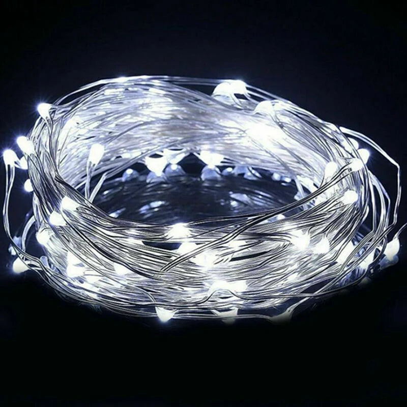 Twinkling Fairy Copper Wire Lights: 1-10M Battery Glow for Magical Bedrooms, Gardens & Parties!