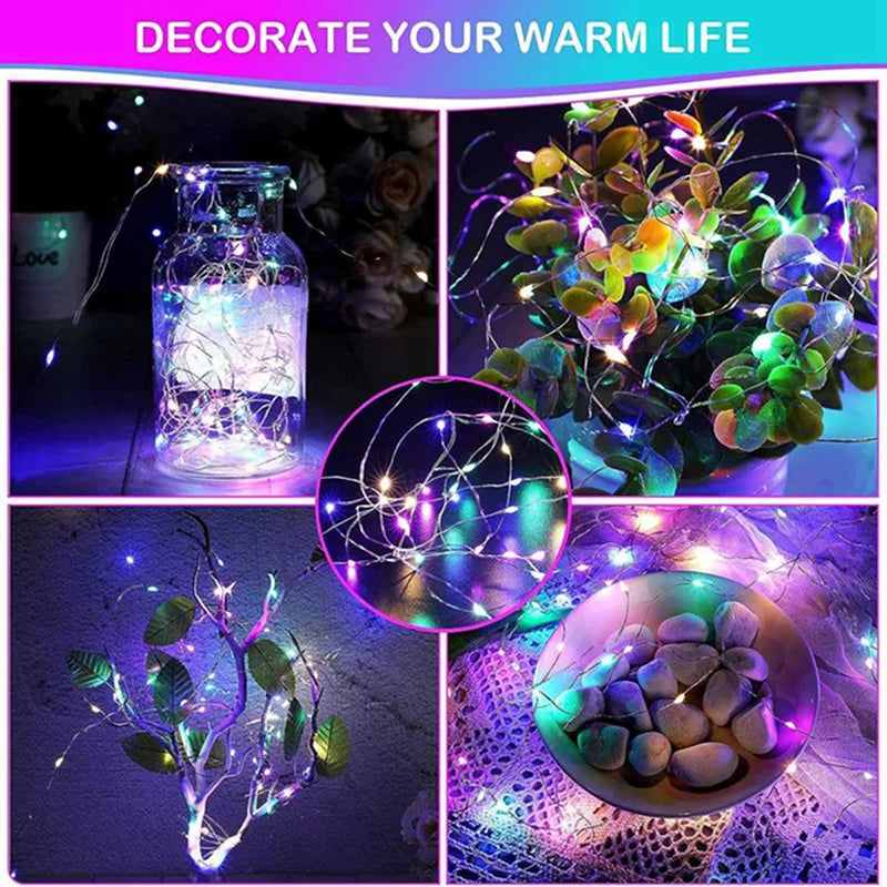 Twinkling Fairy Copper Wire Lights: 1-10M Battery Glow for Magical Bedrooms, Gardens & Parties!